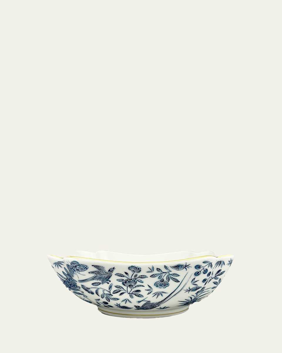 Sacred Bird & Butterfly Blue Square Bowl, Small
